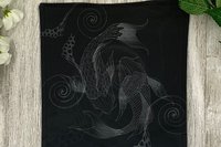 MINI Altar Cloth - Koi Fish, Tarot Cloth, Traveling Altar Cloth, Portable Altar Cloth, Small Spaces Altar, Home Office Altar