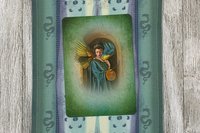 MINI Altar Cloth - Healing Magatama, Tarot Cloth, Traveling Altar Cloth, Portable Altar Cloth, Small Spaces Altar, Home Office Altar