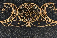 Triple Moon Altar Cloth, Tarot Cloth, Altar Decor, Double Sided Altar Cloth, Wall Hanging, Dice Mat, Centerpiece