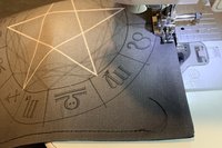MINI Altar Cloth - Zodiac Pentacle, Tarot Cloth, Traveling Altar Cloth, Portable Altar Cloth, Small Spaces Altar, Home Office Altar