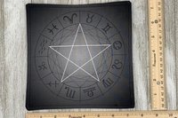 MINI Altar Cloth - Zodiac Pentacle, Tarot Cloth, Traveling Altar Cloth, Portable Altar Cloth, Small Spaces Altar, Home Office Altar