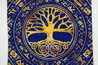 Celtic Tree Altar Cloth, Tarot Cloth, Altar Decor, Double Sided Altar Cloth, Wall Hanging, Dice Mat, Centerpiece