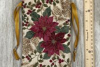Poinsettia Tarot Bag/ Custom Tarot Pouch/ Keepsake Bag / Drawstring Bag / Oracle Bag / Crystal Bag / Tarot Pouch / Cosmetic Bag