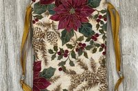 Poinsettia Tarot Bag/ Custom Tarot Pouch/ Keepsake Bag / Drawstring Bag / Oracle Bag / Crystal Bag / Tarot Pouch / Cosmetic Bag