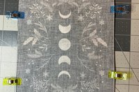 MINI Altar Cloth - Leaves Lunar Phase, Traveling Altar Cloth, Portable Altar Cloth, Small Spaces Altar, Home Office Altar