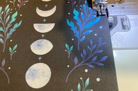 MINI Altar Cloth - Blue Leaves Moon, Traveling Altar Cloth, Portable Altar Cloth, Small Spaces Altar, Home Office Altar