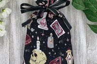 Witchy Tarot Bag/ Custom Tarot Pouch/ Keepsake Bag / Drawstring Bag / Oracle Bag / Crystal Bag / Tarot Pouch / Cosmetic Bag