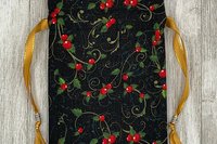 Berry Tarot Bag/ Custom Tarot Pouch/ Keepsake Bag / Drawstring Bag / Oracle Bag / Crystal Bag / Tarot Pouch / Cosmetic Bag
