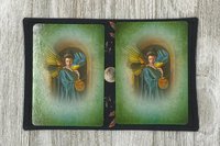 MINI Altar Cloth - Leaves Lunar Phase, Traveling Altar Cloth, Portable Altar Cloth, Small Spaces Altar, Home Office Altar