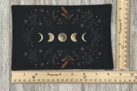 MINI Altar Cloth - Leaves Lunar Phase, Traveling Altar Cloth, Portable Altar Cloth, Small Spaces Altar, Home Office Altar