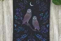 MINI Altar Cloth - Owls, Traveling Altar Cloth, Portable Altar Cloth, Small Spaces Altar, Home Office Altar
