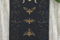 MINI Altar Cloth - Moths, Traveling Altar Cloth, Portable Altar Cloth, Small Spaces Altar, Home Office Altar
