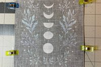 MINI Altar Cloth - Blue Leaves Moon, Traveling Altar Cloth, Portable Altar Cloth, Small Spaces Altar, Home Office Altar
