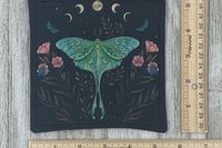 MINI Altar Cloth - Luna Moth Black, Traveling Altar Cloth, Portable Altar Cloth, Small Spaces Altar, Home Office Altar