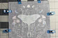 MINI Altar Cloth - Luna Moth Black, Traveling Altar Cloth, Portable Altar Cloth, Small Spaces Altar, Home Office Altar