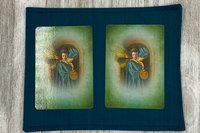 Silk MINI Altar Cloth - Green, Traveling Altar Cloth, Portable Altar Cloth, Small Spaces Altar, Home Office Altar