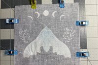 MINI Altar Cloth - Luna Moth Black, Traveling Altar Cloth, Portable Altar Cloth, Small Spaces Altar, Home Office Altar
