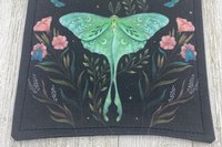 MINI Altar Cloth - Luna Moth Black, Traveling Altar Cloth, Portable Altar Cloth, Small Spaces Altar, Home Office Altar