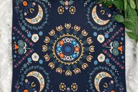 Moon Grid Altar Cloth, Tarot Cloth, Altar Decor, Double Sided Altar Cloth, Wall Hanging, Dice Mat, Centerpiece
