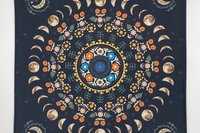 Moon Phase Floral Altar Cloth, Tarot Cloth, Altar Decor, Double Sided Altar Cloth, Wall Hanging, Dice Mat, Centerpiece