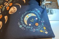 Moon Phase Floral Altar Cloth, Tarot Cloth, Altar Decor, Double Sided Altar Cloth, Wall Hanging, Dice Mat, Centerpiece