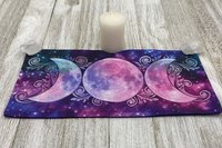 MINI Altar Cloth - Triple Moon, Traveling Altar Cloth, Portable Altar Cloth, Small Spaces Altar, Home Office Altar