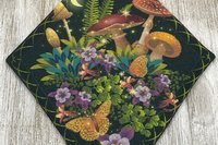 MINI Altar Cloth - Mushroom Garden, Traveling Altar Cloth, Portable Altar Cloth, Small Spaces Altar, Home Office Altar
