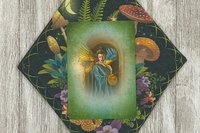 MINI Altar Cloth - Mushroom Garden, Traveling Altar Cloth, Portable Altar Cloth, Small Spaces Altar, Home Office Altar