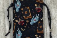 Witchy Eye Raven Tarot Bag/ Custom Tarot Pouch/ Keepsake Bag / Drawstring Bag / Oracle Bag / Crystal Bag / Tarot Pouch / Cosmetic Bag