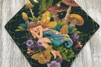 MINI Altar Cloth - Fairy Garden, Traveling Altar Cloth, Portable Altar Cloth, Small Spaces Altar, Home Office Altar