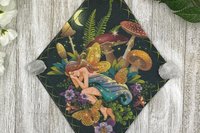 MINI Altar Cloth - Fairy Garden, Traveling Altar Cloth, Portable Altar Cloth, Small Spaces Altar, Home Office Altar