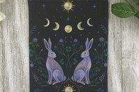 MINI Altar Cloth - Rabbits, Traveling Altar Cloth, Portable Altar Cloth, Small Spaces Altar, Home Office Altar