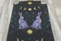 MINI Altar Cloth - Rabbits, Traveling Altar Cloth, Portable Altar Cloth, Small Spaces Altar, Home Office Altar