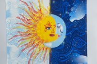 Sun Moon Altar Cloth, Tarot Cloth, Altar Decor, Double Sided Altar Cloth, Wall Hanging, Dice Mat, Centerpiece