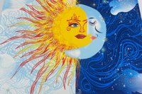Sun Moon Altar Cloth, Tarot Cloth, Altar Decor, Double Sided Altar Cloth, Wall Hanging, Dice Mat, Centerpiece