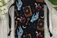 Witchy Eye Raven Tarot Bag/ Custom Tarot Pouch/ Keepsake Bag / Drawstring Bag / Oracle Bag / Crystal Bag / Tarot Pouch / Cosmetic Bag