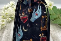 Witchy Eye Raven Tarot Bag/ Custom Tarot Pouch/ Keepsake Bag / Drawstring Bag / Oracle Bag / Crystal Bag / Tarot Pouch / Cosmetic Bag