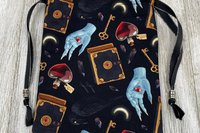 Witchy Eye Raven Tarot Bag/ Custom Tarot Pouch/ Keepsake Bag / Drawstring Bag / Oracle Bag / Crystal Bag / Tarot Pouch / Cosmetic Bag