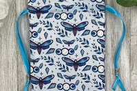 Moth Triple Moon Tarot Bag/ Custom Tarot Pouch/ Keepsake Bag / Drawstring Bag / Oracle Bag / Crystal Bag / Tarot Pouch / Cosmetic Bag
