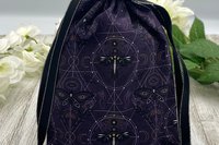 Moth Grid Tarot Bag/ Custom Tarot Pouch/ Keepsake Bag / Drawstring Bag / Oracle Bag / Crystal Bag / Tarot Pouch / Cosmetic Bag