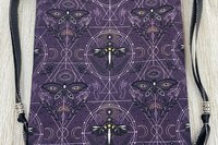 Moth Grid Tarot Bag/ Custom Tarot Pouch/ Keepsake Bag / Drawstring Bag / Oracle Bag / Crystal Bag / Tarot Pouch / Cosmetic Bag
