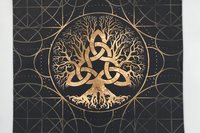 Triquetra Tree Altar Cloth, Tarot Cloth, Altar Decor, Double Sided Altar Cloth, Wall Hanging, Dice Mat, Centerpiece