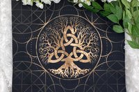 Triquetra Tree Altar Cloth, Tarot Cloth, Altar Decor, Double Sided Altar Cloth, Wall Hanging, Dice Mat, Centerpiece
