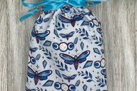 Moth Triple Moon Tarot Bag/ Custom Tarot Pouch/ Keepsake Bag / Drawstring Bag / Oracle Bag / Crystal Bag / Tarot Pouch / Cosmetic Bag