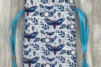 Moth Triple Moon Tarot Bag/ Custom Tarot Pouch/ Keepsake Bag / Drawstring Bag / Oracle Bag / Crystal Bag / Tarot Pouch / Cosmetic Bag