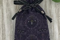 Moth Grid Tarot Bag/ Custom Tarot Pouch/ Keepsake Bag / Drawstring Bag / Oracle Bag / Crystal Bag / Tarot Pouch / Cosmetic Bag