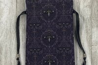 Moth Grid Tarot Bag/ Custom Tarot Pouch/ Keepsake Bag / Drawstring Bag / Oracle Bag / Crystal Bag / Tarot Pouch / Cosmetic Bag