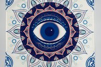 Eye Mandala Altar Cloth, Tarot Cloth, Altar Decor, Double Sided Altar Cloth, Wall Hanging, Dice Mat, Centerpiece