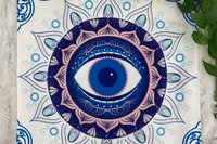 Eye Mandala Altar Cloth, Tarot Cloth, Altar Decor, Double Sided Altar Cloth, Wall Hanging, Dice Mat, Centerpiece