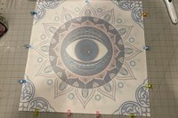 Eye Mandala Altar Cloth, Tarot Cloth, Altar Decor, Double Sided Altar Cloth, Wall Hanging, Dice Mat, Centerpiece